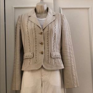 Elie Tahari Lined Linen Blazer